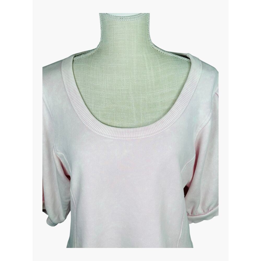Aerie Seams Right Short Sleeve Cropped Sweatshirt Women's Medium Soft Pink - Picture 3 of 9
